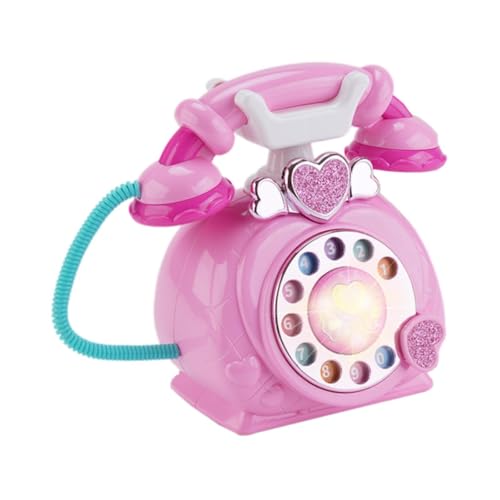 Luwecf Retro-Telefon mit Musikfunktion, schnurgebundenes Spielzeug für Kinder, Rosa Luwecf Retro-Telefon mit Musikfunktion, schnurgebundenes Spielzeug für Kinder, Rosa von Luwecf