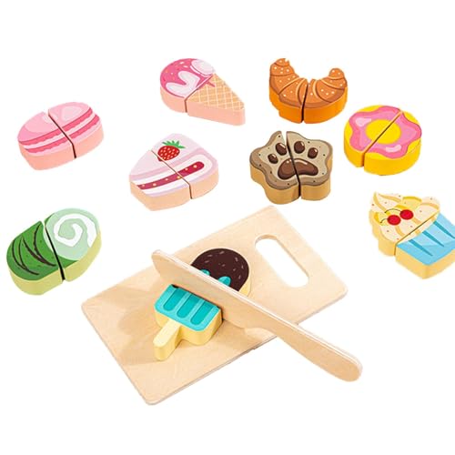 Luwecf Schneidespielzeug Aus Holz für Kinder, Lebensmittel Rollenspiel Und Lernspiel, Nachtisch Luwecf Schneidespielzeug Aus Holz für Kinder, Lebensmittel Rollenspiel Und Lernspiel, Nachtisch von Luwecf