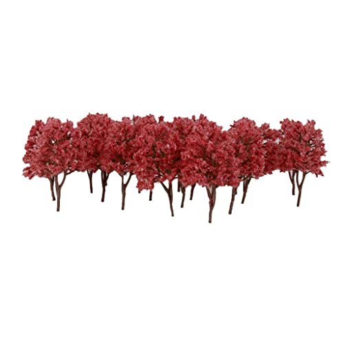Luwecf Set mit 10 Bäumen für Miniatur Landschaften, 20 Stück Hellrot Luwecf Set mit 10 Bäumen für Miniatur Landschaften, 20 Stück Hellrot von Luwecf
