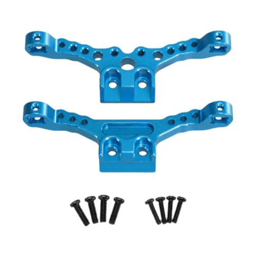 Luwecf Stoßdämpferhalterungen 1/18 Vorder Und Hinter RC Teile Aluminiumlegierung Metallhalterungen mit Schraube für 1:18 18101 02, Blau von Luwecf