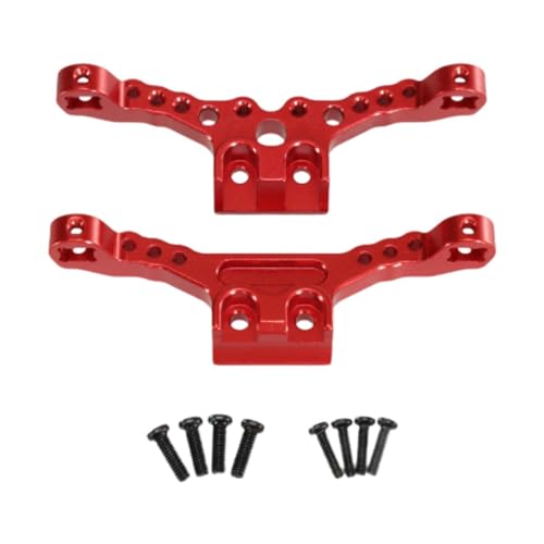 Luwecf Stoßdämpferhalterungen 1/18 Vorder Und Hinter RC Teile Aluminiumlegierung Metallhalterungen mit Schraube für 1:18 18101 02, Rot von Luwecf