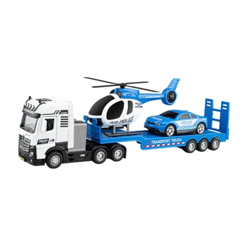 Luwecf Technik LKW Spielzeug, Mini-Helikopter und Rückzugsfahrzeug für Kleinkinder, Polizeiauto Luwecf Technik LKW Spielzeug, Mini-Helikopter und Rückzugsfahrzeug für Kleinkinder, Polizeiauto von Luwecf