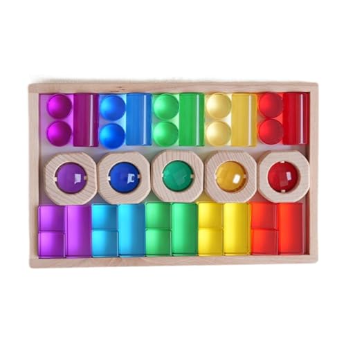 Luwecf Würfelblöcke Set Stapelspiel Bausteine ​​Set für Kinder Acryl Edelstein Steinwürfel für Jungen Mädchen von Luwecf