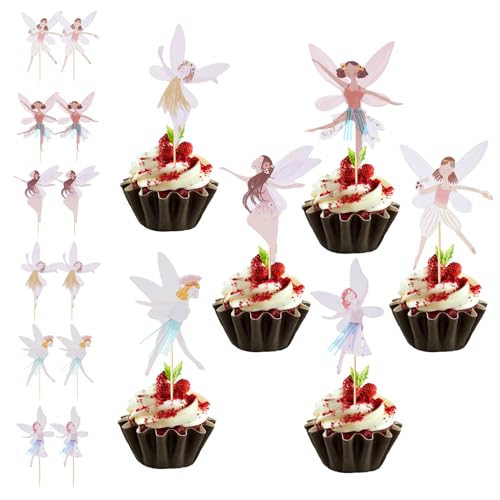 Cake Topper Geburtstag, 12 Stück Muffin Deko Bunte Tortendeko Prinzessin Für Kuchen Cupcakes Geburtstagspartys (10x9,5 Cm, Papier, 12 Designs) Liebevoll Gestaltete Motive Für Kindergeburtstage von LuxStellar