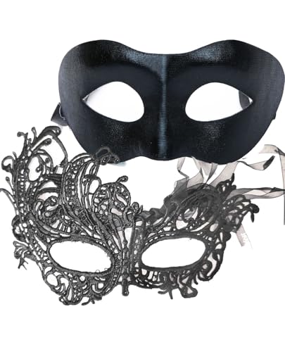 Luxdesc Maskerade-Masken für Paare, Männer und Frauen, Karneval, Mädchen, schwarze Spitzenmasken, Erwachsenen-Party-Kostüm, venezianisches Kleid, Schwarz, free Luxdesc Maskerade-Masken für Paare, Männer und Frauen, Karneval, Mädchen, schwarze Spitzenmasken, Erwachsenen-Party-Kostüm, venezianisches Kleid, Schwarz, free von Luxdesc