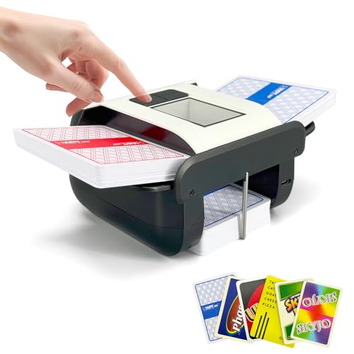 LuxeVoy Wiederaufladbarer automatischer Kartenmischer, automatische und manuelle Modi, 1–2 Deck-Kapazität, geräuscharmes Design, perfekt für Poker, Rommé, Pik und alle Kartenspiele, tragbar für LuxeVoy Wiederaufladbarer automatischer Kartenmischer, automatische und manuelle Modi, 1–2 Deck-Kapazität, geräuscharmes Design, perfekt für Poker, Rommé, Pik und alle Kartenspiele, tragbar für von LuxeVoy