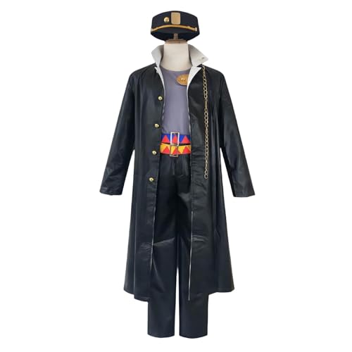 Luxetoys Kujo Jotaro Anime Cosplay Animation Charakter Kostümspielanzug mit Hut aus Kunstleder als Geschenk (XL) von Luxetoys