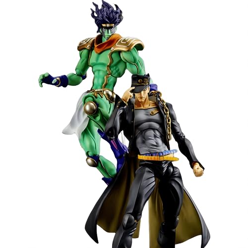 Luxetoys Kujo Jotaro Anime Figuren Star Platinum Charakter Figurine Bewegliche 25cm Große Modell Statue Spielzeug zur Dekoration (2 Pcs) von Luxetoys