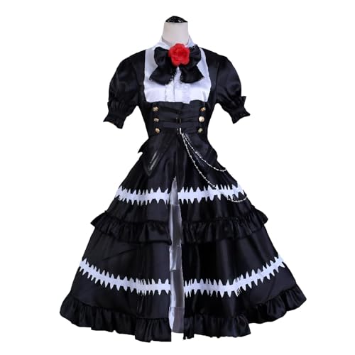 Tokisaki Kurumi Anime Cosplay Anzug Date A Live Kostüm Outfit mit Abzeichen und schwarzem Kleid für Anime Expo (XL) von Luxetoys