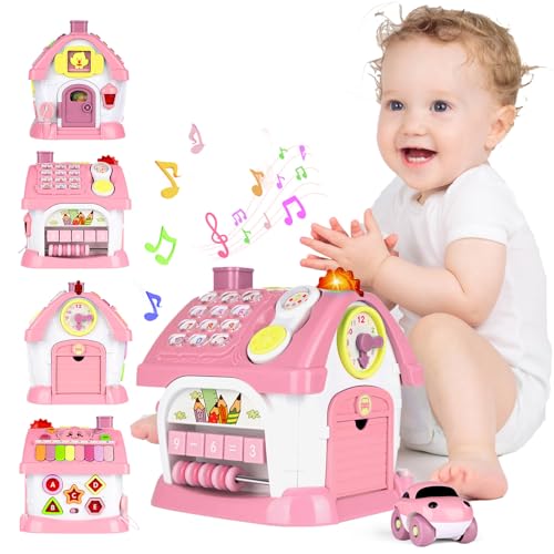 Montessori Spielzeug für 1–2 Jahre alte Mädchen und Jungen 8-in-1 Kleinkindspielzeug mit Ton/Licht/Musik/Uhr/Telefon/Auto Intelligentes Busy Lernhaus Weihnachts und Geburtstagsspielzeug Rosa Montessori Spielzeug für 1–2 Jahre alte Mädchen und Jungen 8-in-1 Kleinkindspielzeug mit Ton/Licht/Musik/Uhr/Telefon/Auto Intelligentes Busy Lernhaus Weihnachts und Geburtstagsspielzeug Rosa von Luxfizz