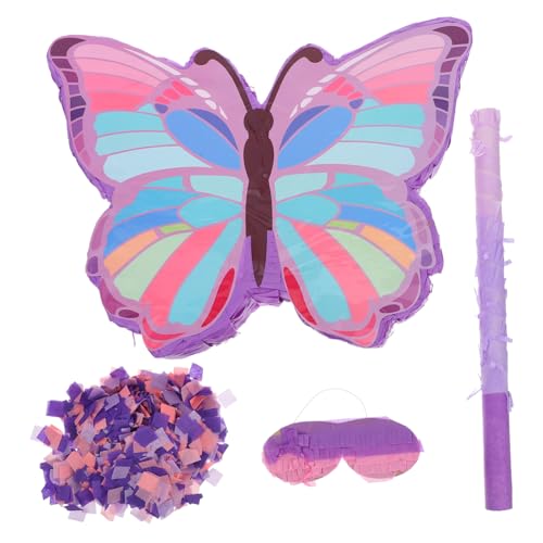 1 Satz Butterfly Piñata für Kindergeburtstag Farbige Dekoration mit Stick und Augenmaske Interaktives für Süße Überraschungen und Spaß der Feier 1 Satz Butterfly Piñata für Kindergeburtstag Farbige Dekoration mit Stick und Augenmaske Interaktives für Süße Überraschungen und Spaß der Feier von Luxshiny