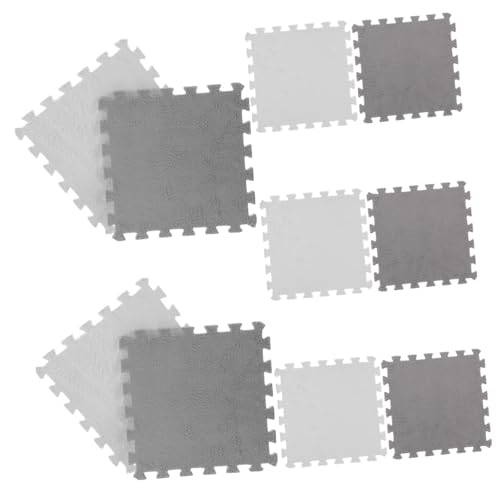 10Stücke Teiliges Puzzlematten aus Plüsch für rutschfeste Schaummatte und Spielmatte für Kleinkindbereiche Komfortable und Langlebige Bodenpolsterung von Luxshiny