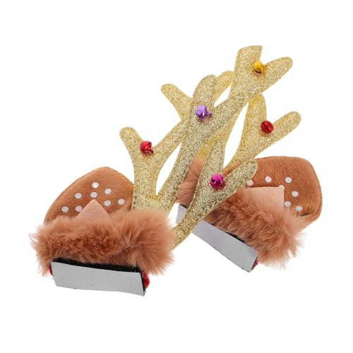 Luxshiny 1 Paar Rentier Geweih Helm Dekoration aus Weihnachtsaccessoires für Motorräder Festliche und Auffällige Helmverzierung für Frauen von Luxshiny