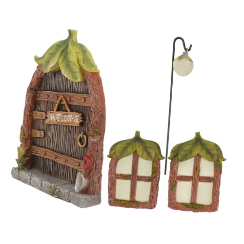 Luxshiny 1 Satz Mini Fenster und Türmodelle Set Leuchtende Resin Dekoration für Garten und Wohnzimmer Teiliges Set mit Kreativem Nachteffekt für Feengärten und Stimmungsvolle Szenen von Luxshiny