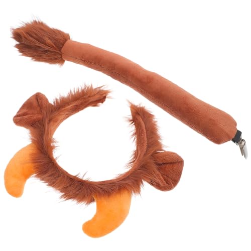 Luxshiny 1 Satz Stirnband Aus Horn Cosplay -accessoire Tierstirnbänder Für Mädchen Tierschwanz Verkleiden Festliches Stirnband Cartoon-stirnbänder Ohr Haarreifen Brown Stoff von Luxshiny