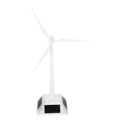 Luxshiny 1 Satz solare Windmühle Garten Sonnenwindturbine Solarbetriebenes Windmodell Miniatur-Windmühlenmodell Solarwindmühlenskulptur Windmühle Plastik Weiß von Luxshiny