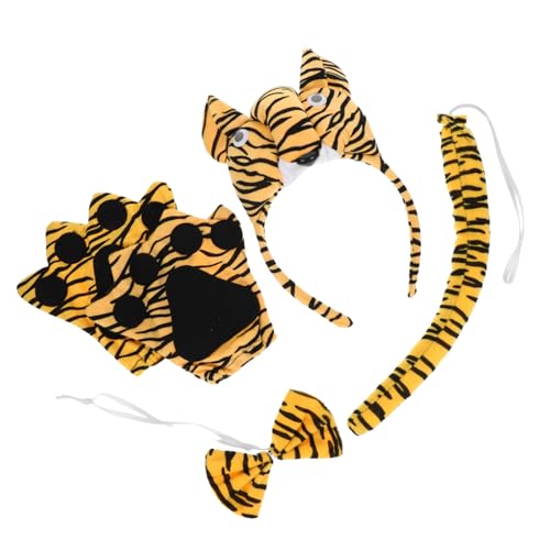 Luxshiny 1 Satz tierisches Stirnband Tiger-Cosplay-Zubehör niedliche Haaraccessoires Tiger Stirnband und Tiger Ohrstirnband Tierkostüm für Erwachsene Baumwolle von Luxshiny