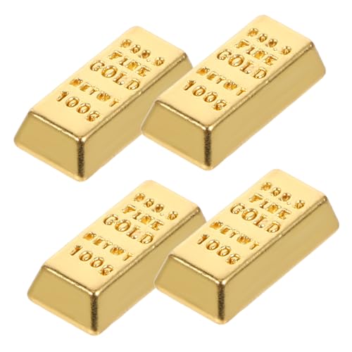 Luxshiny 10 Stück BRICS-Modell Sachen golden winzig Puppenhaus-Miniatur-Stein Minibar-Modell kleine Ziegelsteine Mini-Simulation von Mini- -Modell Modellziegel Legierung von Luxshiny