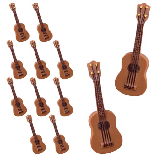 Luxshiny 10 Stück Miniatur-Gitarren-Modell Mini-Puppenhaus Musikinstrumenten-Zubehör Klassische Gitarre Spielzeug Mini- -Dekoration Kleine Bastel-Ornamente Geburtstagsgeschenk von Luxshiny