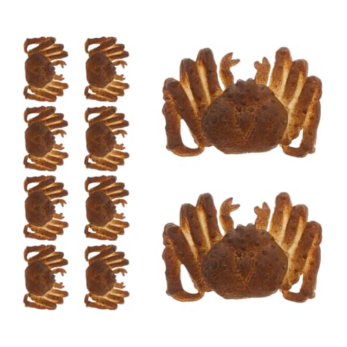 Luxshiny 10 Stück Simulierte Krabbendekoration Meerestierspielzeug für Simulationsmodell für Meeresfrüchte künstliches Meeresfrüchtemodell Mini-Krabbe Harz Coffee von Luxshiny