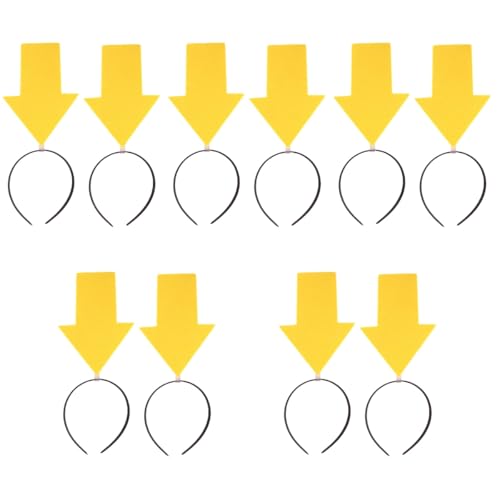 Luxshiny 10 Stück -haarreifen, Gelbe Elastische Haarbänder mit Pfeilspitze, Lustige Dekorative Stirnbänder für Geburtstag, Karneval, Halloween-party von Luxshiny