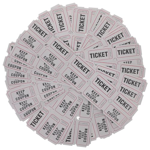 Luxshiny 100 Stück Tombola-Tickets Doppelrollen-Event-Tickets Universelle Fortlaufende Tickets Für Veranstaltungen Eintrittsklasse Belohnung Spendensammelpreise Grau von Luxshiny