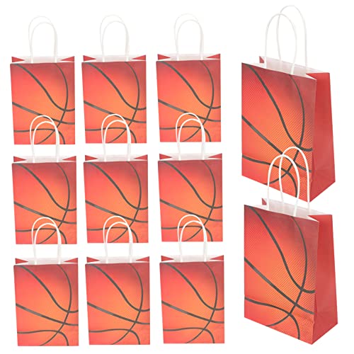 Luxshiny Korbball Geschenktüten aus Kraftpapier Sport Party Süßigkeitentüten Geschenkverpackung für Kinder mit Korbball 12 Stück von Luxshiny