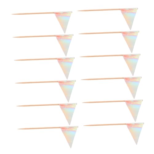 Luxshiny 12 Stück Dreieckige Kuchenflaggen: Dessert-cupcake-topper-picks – Cupcake-topper-stick Für Käseplatten, Party-dessert Und Obstdekorationen in Restaurants von Luxshiny