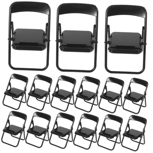 Luxshiny 15 Stück Mini Stuhr-förmiger Mobilfunkhalter Klappstühle Mini-Stuhl-telefonhalter Handyständer Klappstuhl Miniatur Miniatur-stuhlmodell Die Mini Möbel Mini-klappstuhl Puppe Plastik von Luxshiny