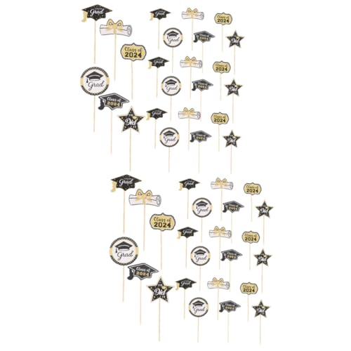 Luxshiny 2 Sätze Abschlussfeier Cupcake Picks Kuchenstecker Für Graduation Party Kreative Toppers Für Kuchen Desserts Und Festliche Schaffen Stück * 2 von Luxshiny