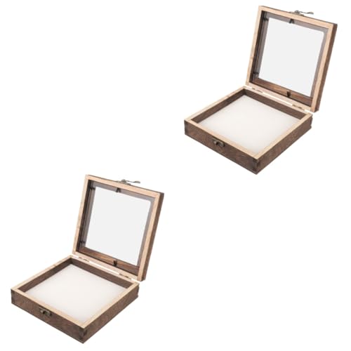 Luxshiny 2 Sätze Muster Vitrine groß Insekt Exemplare Motte Schmetterling getrocknet Pin Vitrine Probenrahmen Vintage Mustervitrine Vitrine für Schmetterlinge hölzern von Luxshiny