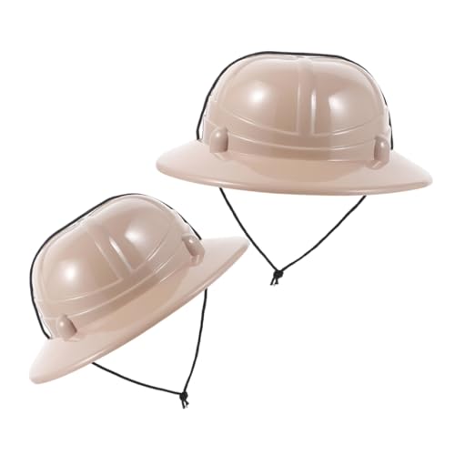 Luxshiny 2 Stück Abenteuerhut camping zubehör Leistungszubehör Simulation Kindermütze Requisiten für Bühnenshows Entdecker-Caps Cosplay-Partyhut Paläontologenhut für Plastik Beige von Luxshiny