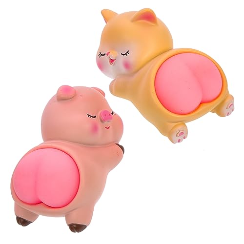 Luxshiny 2 Stück Autotierpuppenverzierung Wohnkultur Kuchentopper Bindestrich Puppenornament kopfschüttelnde Autopuppenverzierung Auto Tierpuppe Ornament Harz von Luxshiny