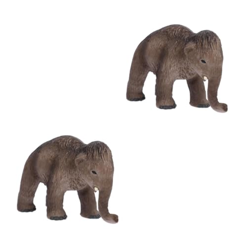 Luxshiny 2 Stück Mammutspielzeug Tiermodelldekor Ornamente in Tierform simulierte Tiere Miniatur-Tierfiguren Hand-Desktop-Ornament Mini-Tiermodelle Simulationstierpuppe Kunsttierfiguren PVC von Luxshiny