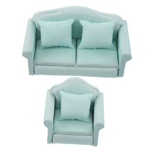 Luxshiny 2 Stück Miniatur Puppenhaus Sofa und Sessel mit Kissen Grüne Stoffpolsterung Stabile Mini Wohnzimmermöbel für Kreative Spiel und Sammlerfreunde Detailgetreues Design Luxshiny 2 Stück Miniatur Puppenhaus Sofa und Sessel mit Kissen Grüne Stoffpolsterung Stabile Mini Wohnzimmermöbel für Kreative Spiel und Sammlerfreunde Detailgetreues Design von Luxshiny