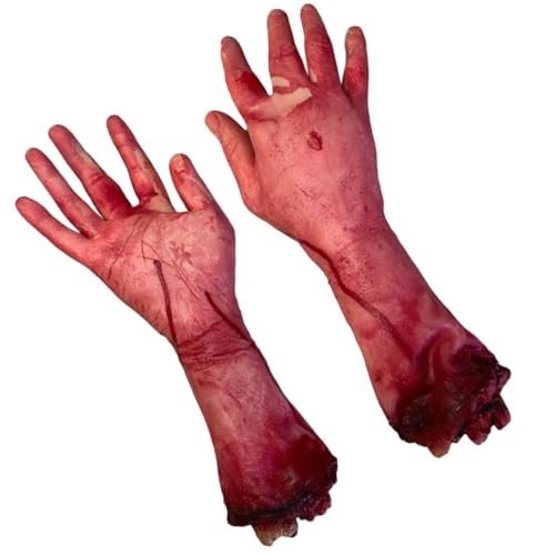 Luxshiny 2 Stück hyperrealistische abgetrennte Hände – Halloween-Horror-Dekorationen mit blutigem Effekt, Gummi-gefälschte Hände für Spukhaus, Party-Requisiten und gruseligen Streich (12 lebensechte Luxshiny 2 Stück hyperrealistische abgetrennte Hände – Halloween-Horror-Dekorationen mit blutigem Effekt, Gummi-gefälschte Hände für Spukhaus, Party-Requisiten und gruseligen Streich (12 lebensechte von Luxshiny
