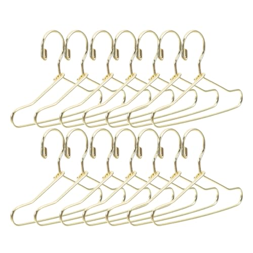 Luxshiny 20 Stück Mini-Kleiderbügel für Puppen: Kleiderbügel Kleiderschrank Kleidungszubehör für Puppenkleidung Kleiderkleid Outfit (Goldfarben) von Luxshiny