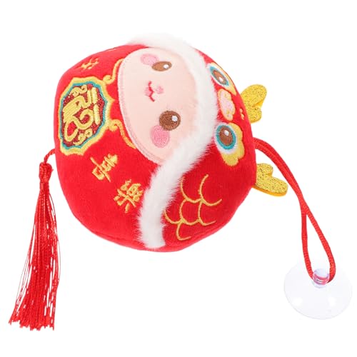 Luxshiny 2024 Drachen-Maskottchen-Plüsch-Anhänger: Chinesisches Tierkreiszeichen Ausgestopfte Drachentiere Jahr des Drachen-Maskottchens Puppe Frühlingsfest-Ornamente Für Chinesische von Luxshiny