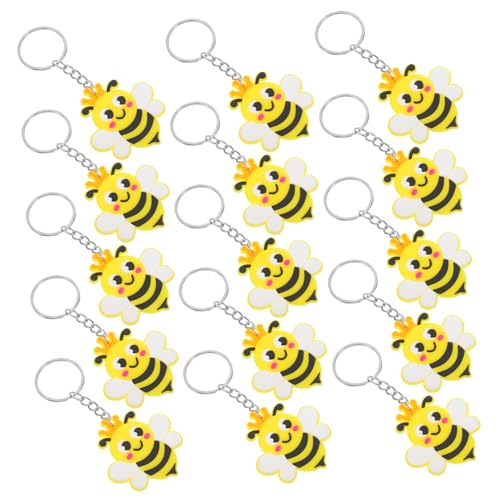 Luxshiny 24 Stück Biene Schlüsselanhänger Kinderketten Bienenanhänger Bienenverzierung Zubehör Für Die Babyparty Mini-bienen-schlüsselanhänger Biene Charm-anhänger Pvc von Luxshiny