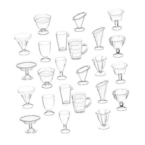 Luxshiny 24 Stück Miniaturbecher Set Robuste Puppenhaus Tassen für Kreative DIY Projekte und Spielzeugdekoration Vielseitig Einsetzbar für Mini Eisbecher und von Luxshiny