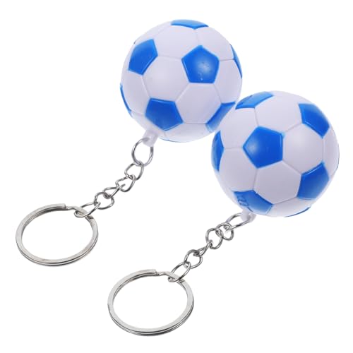 Luxshiny 2Stücke Fußball Schlüsselanhänger für Kindergeburtstagsfeiern und Schulkarneval Preise Blau Kreativer Schlüsselanhänger als Mitgebsel und Geschenkidee von Luxshiny