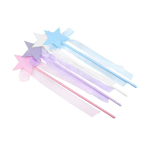 Luxshiny 4 Stück Glitzerstern Zauberstäbe für Feen Farbenfrohe Kostüm Requisiten für Geburtstagsfeiern Halloween und Cosplay von Luxshiny