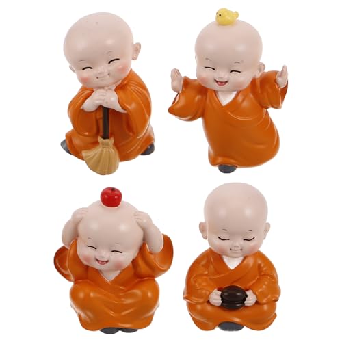 Luxshiny 4 Stück Teiliges Set Resin Figurinen Miniatur Tischdekoration Niedliche Auto Dashboard Deko Kreative Chinesische Stil Wohnaccessoires für Freunde und Familie von Luxshiny