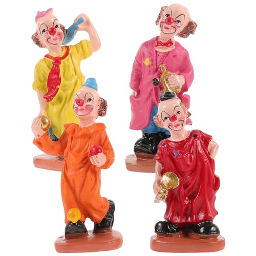 Luxshiny 4 Stück Zirkus-Clown-Figuren Miniatur-Clown-Modelle Kinderspielspielzeug Zirkus-Clown Cupcake-Topper Ornament Für Karneval Geburtstag Party Dekoration Zufälliger Stil Und Farbe von Luxshiny