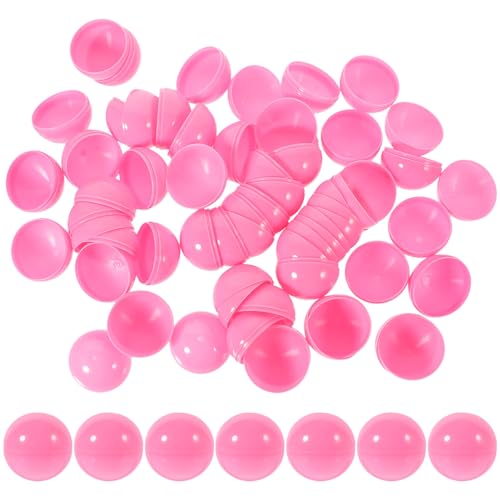 Luxshiny 50 Stück Lotteriekugel Befüllbarer Runder Kaugummiautomatenkapseln Gewinnmaschinenkapseln Pongbälle Aus Kunststoff Preisball-kapseln Klauenmaschinenball Spielzeug Rosa PVC Mini von Luxshiny