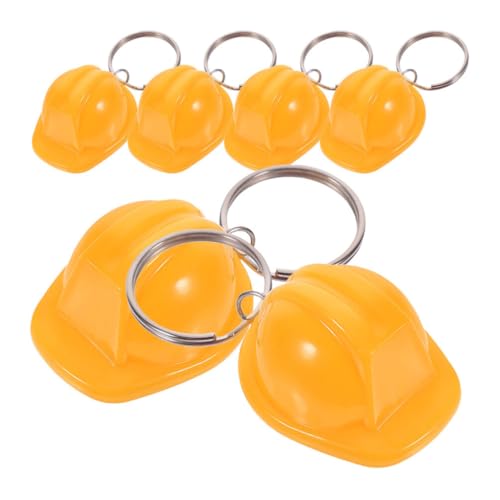 Luxshiny 6 Stück Bauhut-Schlüsselanhänger Mini-Helm Schlüsselanhänger Schutzhelme Anhänger Anhänger Kleine Schutzhelme für Partygeschenke Gelb von Luxshiny