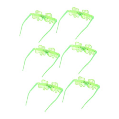 Luxshiny 6 Stück Kleebrille Neongläser Lustige Brille Leuchten in Der Dunklen Brille Geführte Partybrille Sonnenbrille Beleuchten St. Patrick's Day Kostümzubehör Plastik Grün von Luxshiny