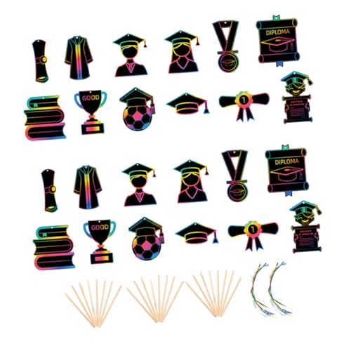 Luxshiny 72 Stück Teiliges Abschlussfeier Scratch Papier mit Holzstick und Bunten Ribbons für Kreative Bastelprojekte und Festliche Dekorationen für Erwachsene Luxshiny 72 Stück Teiliges Abschlussfeier Scratch Papier mit Holzstick und Bunten Ribbons für Kreative Bastelprojekte und Festliche Dekorationen für Erwachsene von Luxshiny