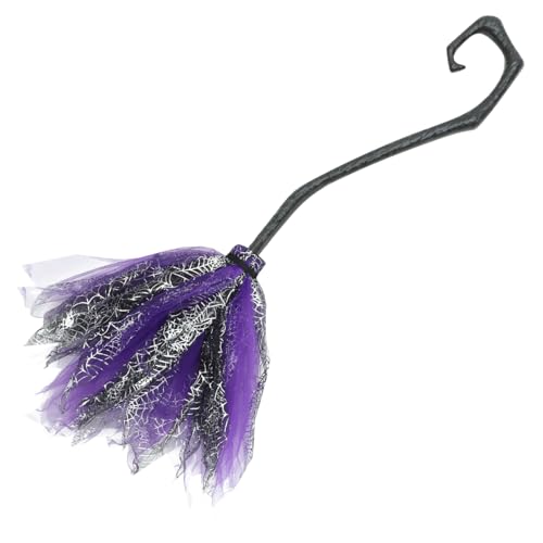 Luxshiny Abnehmbarer Hexenbesen für Halloween Cosplay Party Dekorativer Kunststoffbesen mit Feinem Design Leicht und Flexibel Kostümzubehör für Fasching und Maskerade von Luxshiny