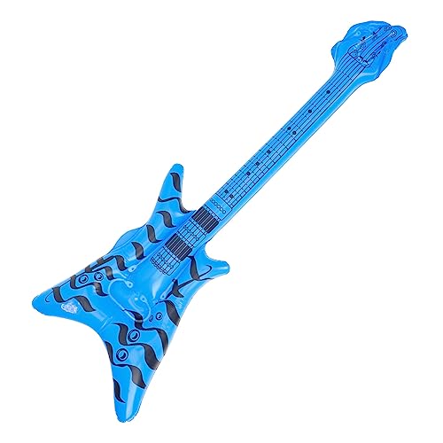 Luxshiny Aufblasbare Gitarren Lustige Blow-Up- -Gitarre Spielzeug Aufblasbares Pvc-Musikinstrument Für 80Er- Und 90Er-Themen-Partydekorationen von Luxshiny
